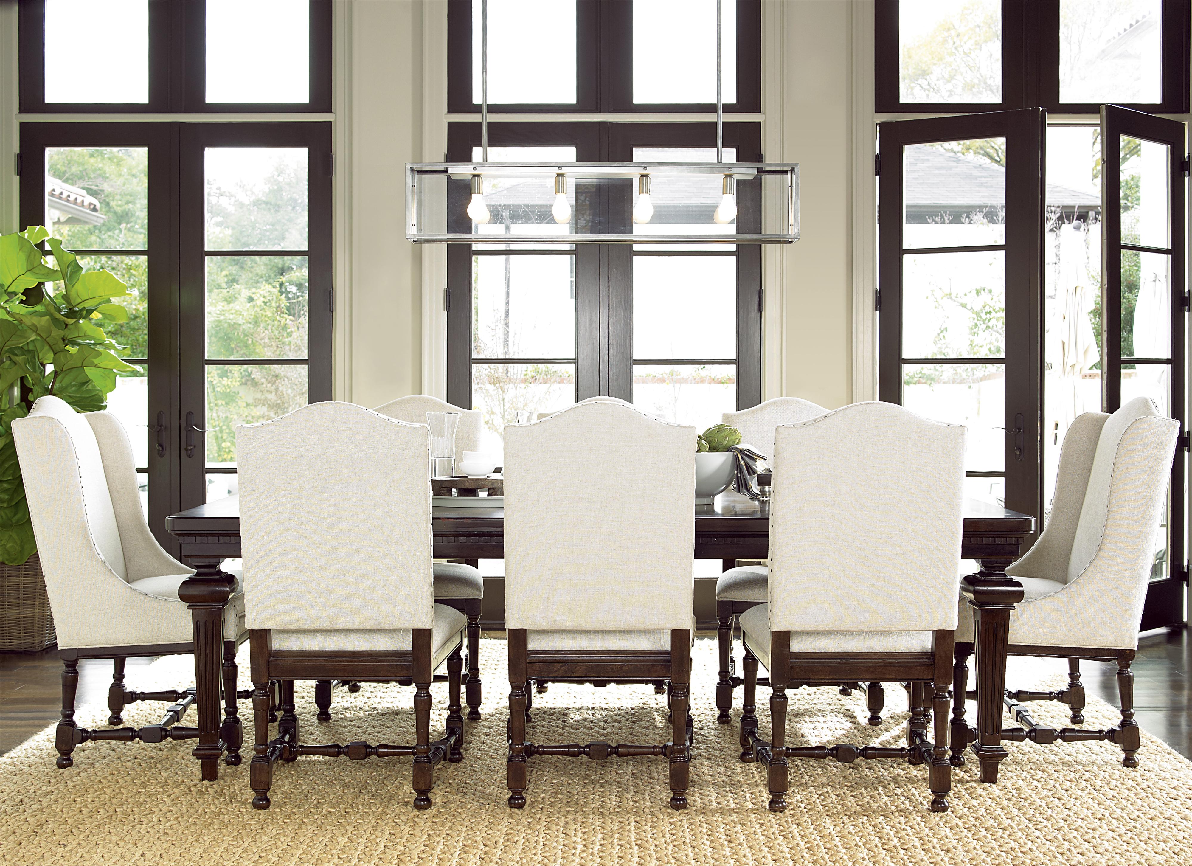 Universal Proximity Dining Set with Rectangular Table and Upholstered